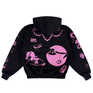 Pink Ink Sweatsuit Set- OSAKI BLACK