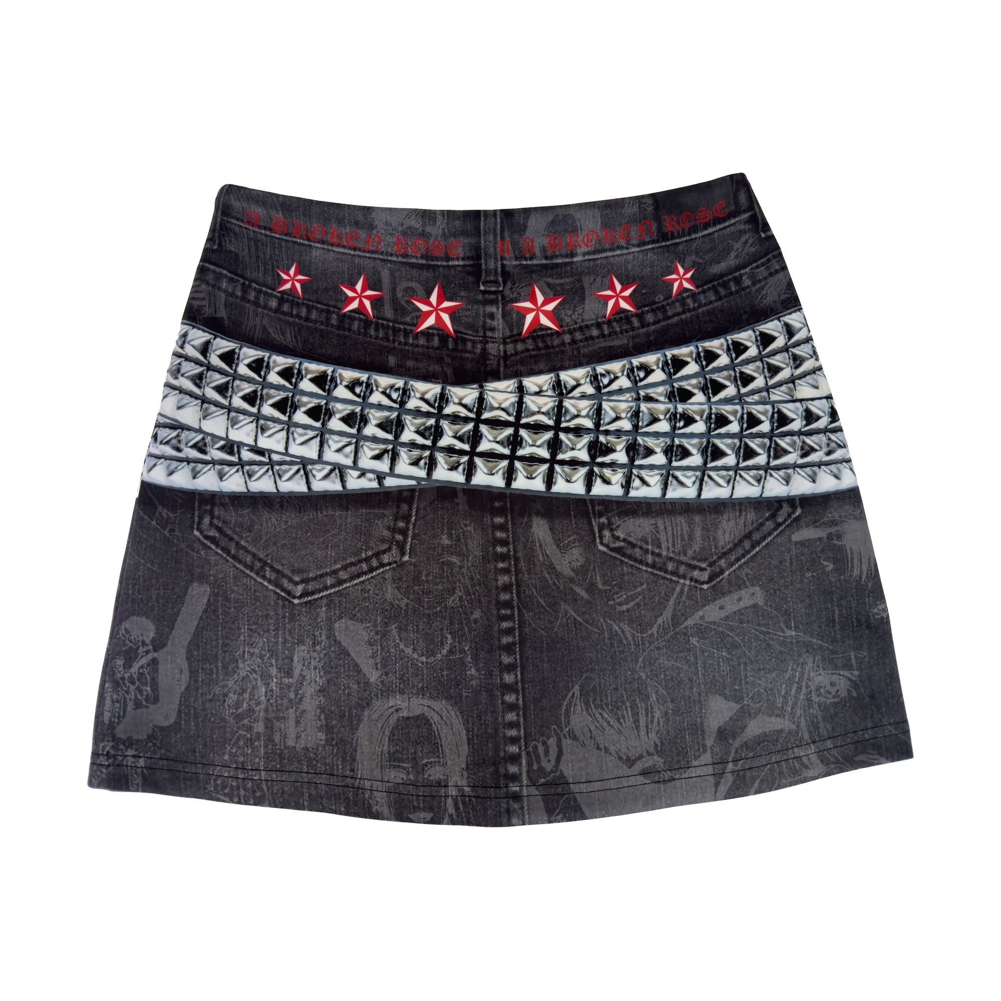 Rocker Faux Denim Skirt
