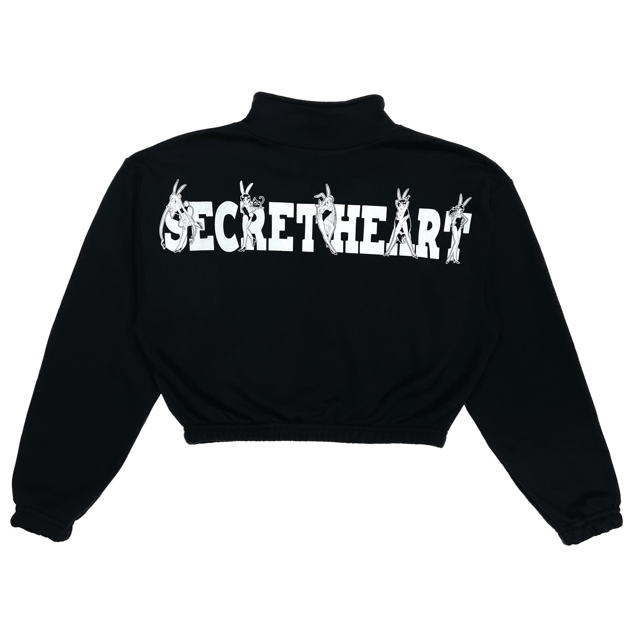 Bunny Girls Cropped Half Zip Jacket