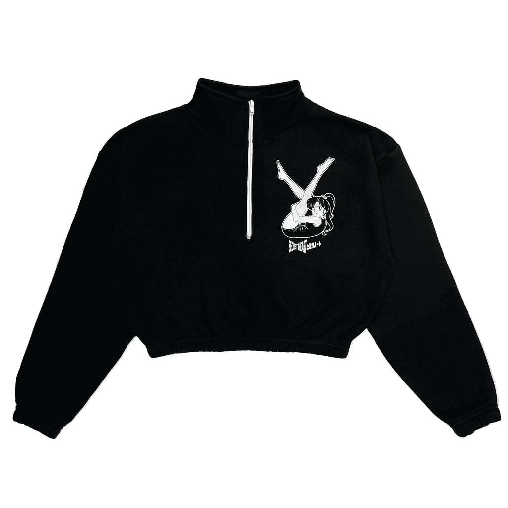 Bunny Girls Cropped Half Zip Jacket